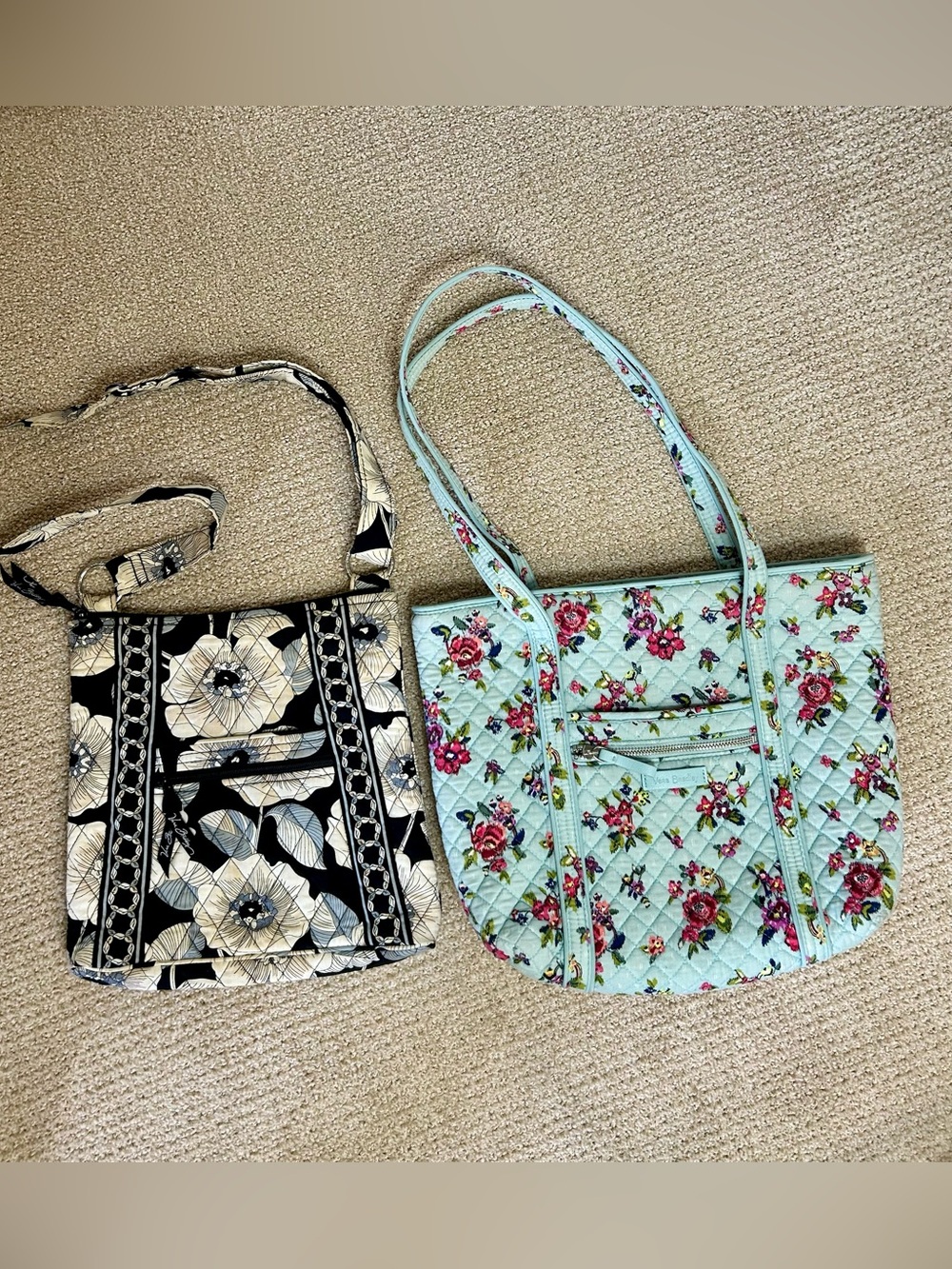 Bundle of Vera Bradley Totes, Camallia Crossbody and Water Bouquet Tote